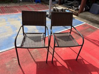 Outdoor Wicker Patio Chairs – Set of 2