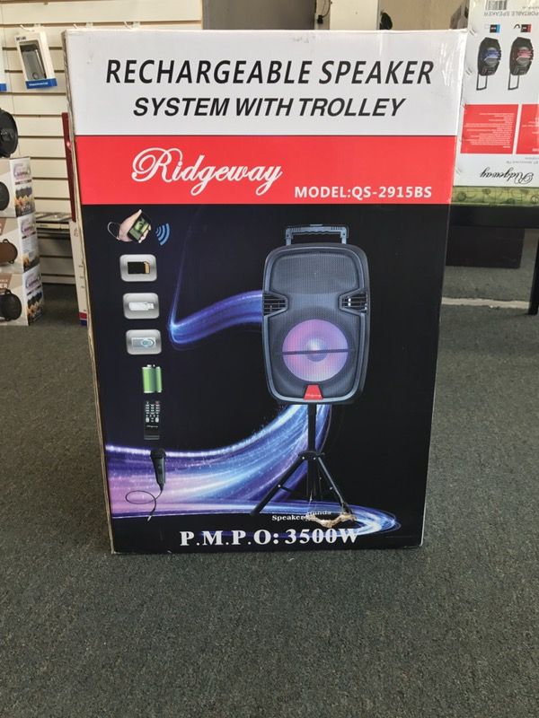 Ridgeway rechargeable speaker hotsell system with trolley