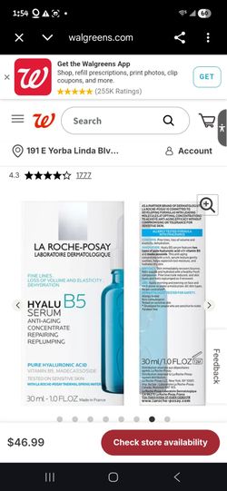 LA ROCHE~POSAY B'5 ANTI~AGING SERUM