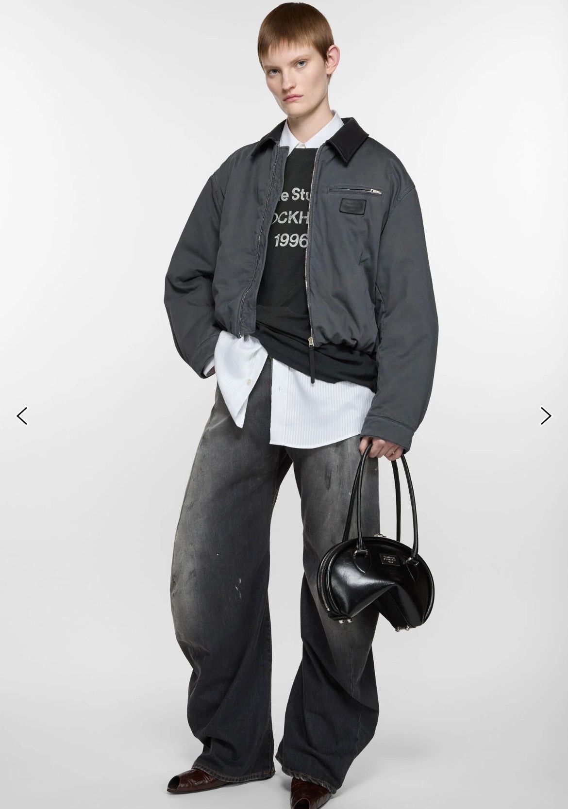 grey black acne studios bomber jacket