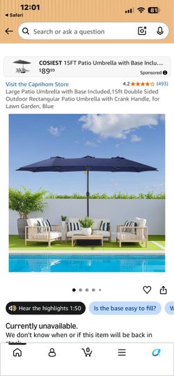 Patio umbrella with stand