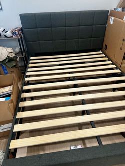 Queen Upholstered Bed Frame with Headboard