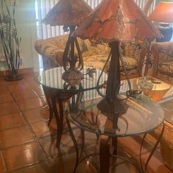 Stain glass Lamps And End Tables
