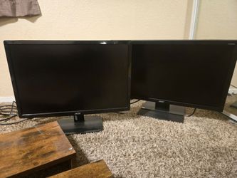 Pair of Acer LED Monitors and monitor stands