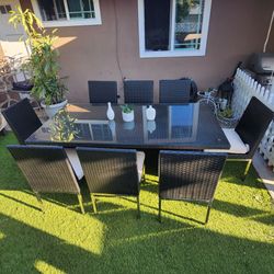 New 9 piece patio set/ Outdoor Furniture Dining Table And 8 Chairs