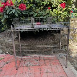 Storables Metal Rack Shelves With 5 Baskets