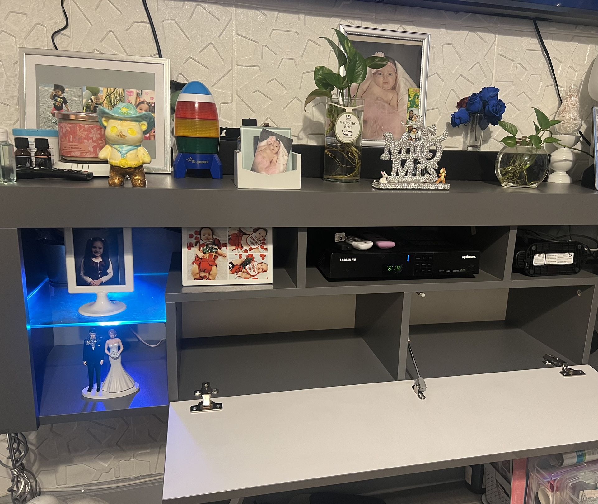 Grey Floating T.V Stand