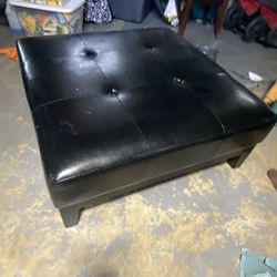 For Sale: Black Leather Ottoman