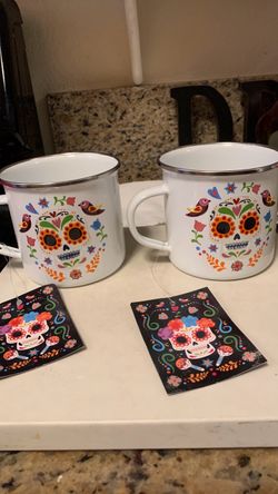 Enamel cups 3 1/2” buy the one you want 3.00 each