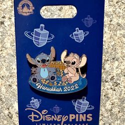 2022 Disney Parks Happy Hanukkah Lilo & Stitch Angel LR Pin New Limited Release