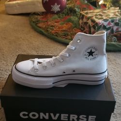 Women White Converse Plattform 