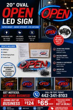 20" Oval Open Sign