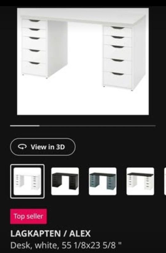 Ikea LAGKAPTEN/ ALEX DESK with mirror