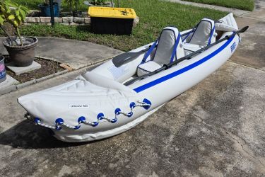 Sea Eagle 370 3 Person Inflatable Kayak with 2 Paddles & Deluxe Seats