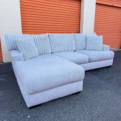 Free Delivery - Soft Comfortable Light Gray Sectional Couch