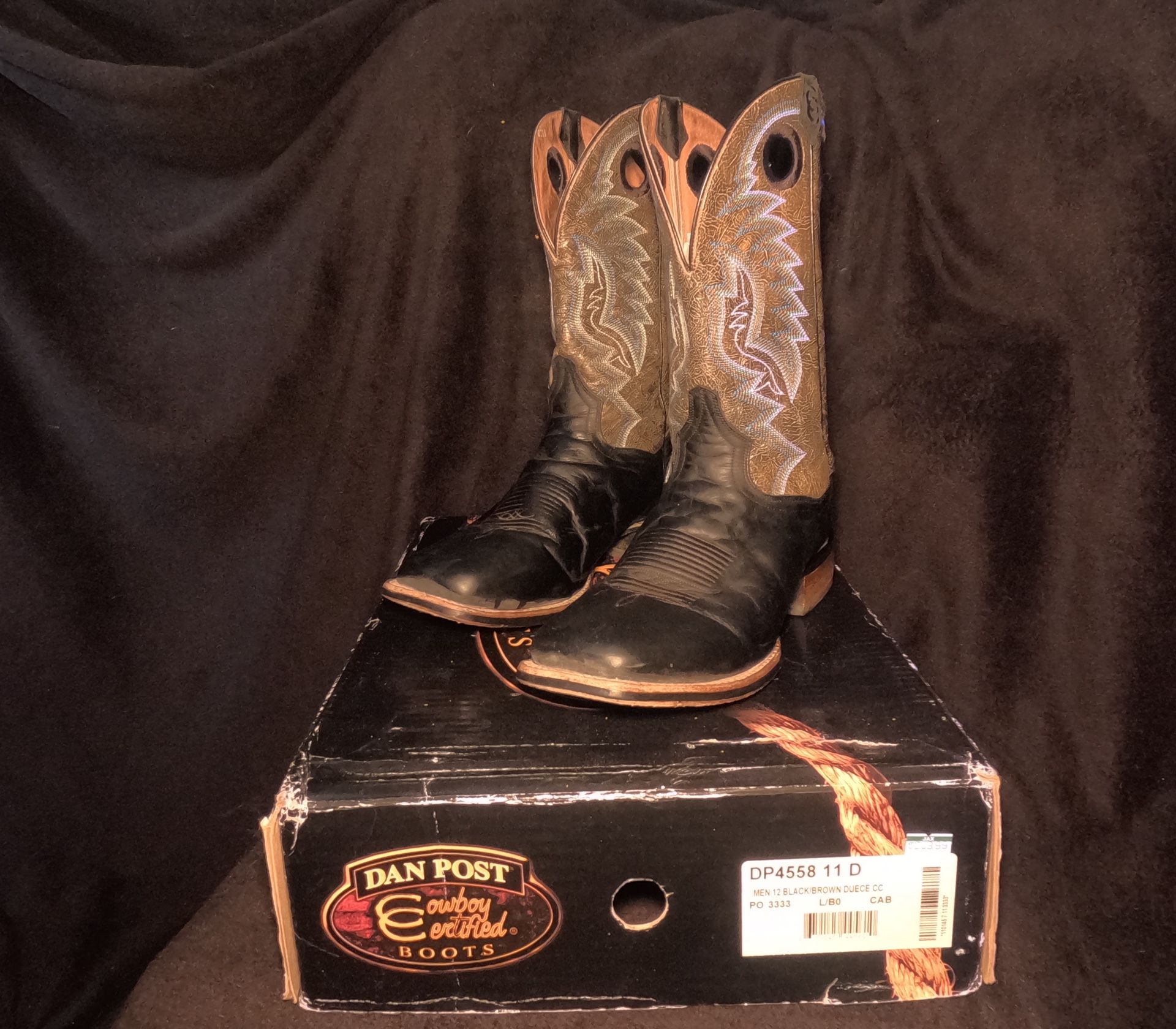 Dan Post Deuce Cowboy Boots . Brown/black. US Men’s 11