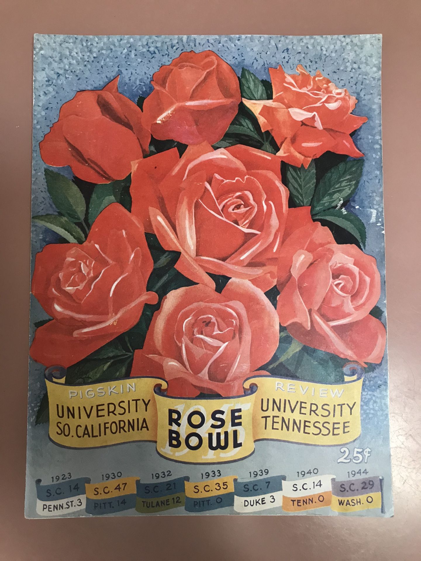 Rose Bowl 30th Annual 1945 Program USC vs Tennessee