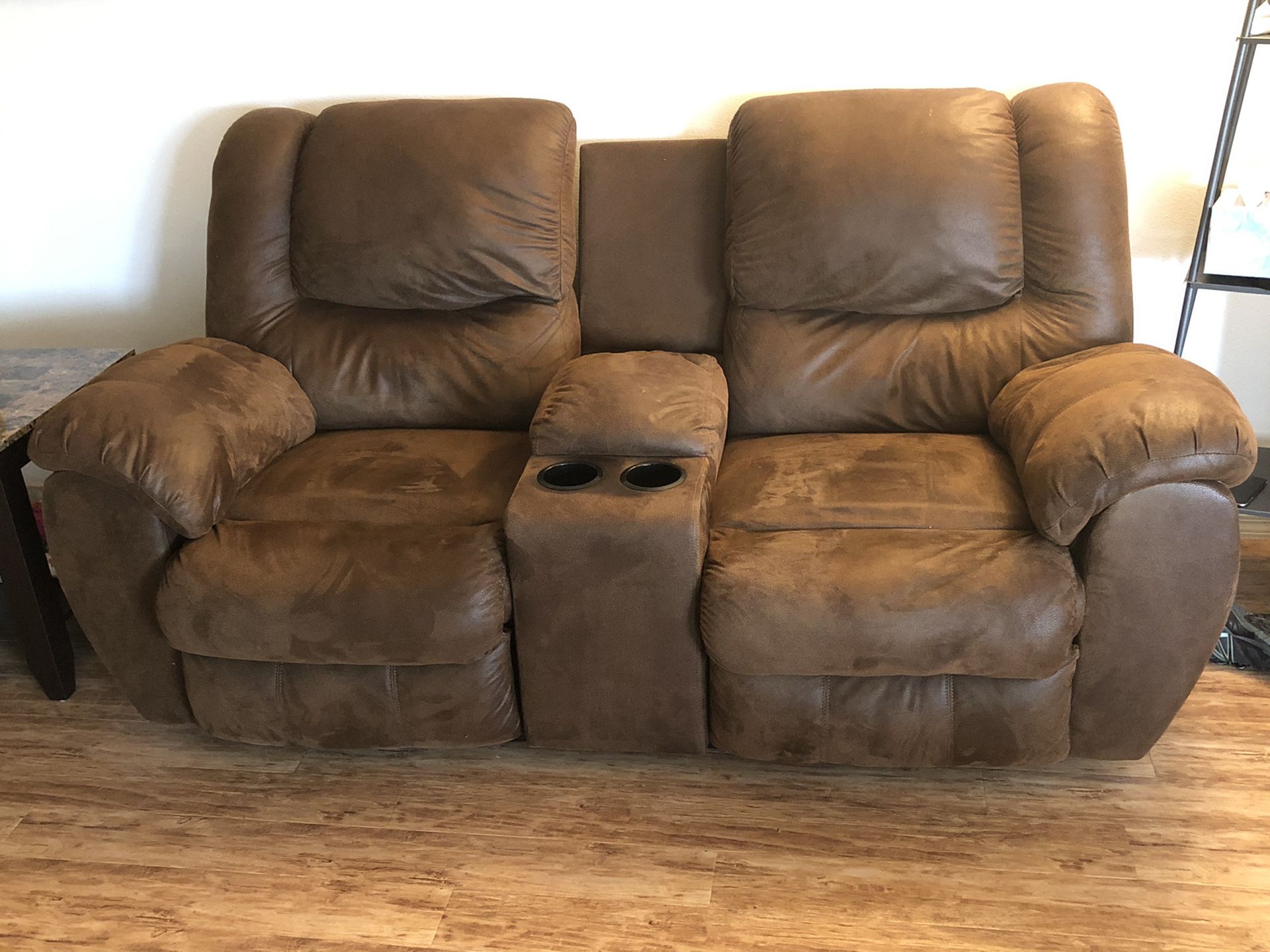 Reclining Loveseat with Storage & Cupholders - $400 OBO!!