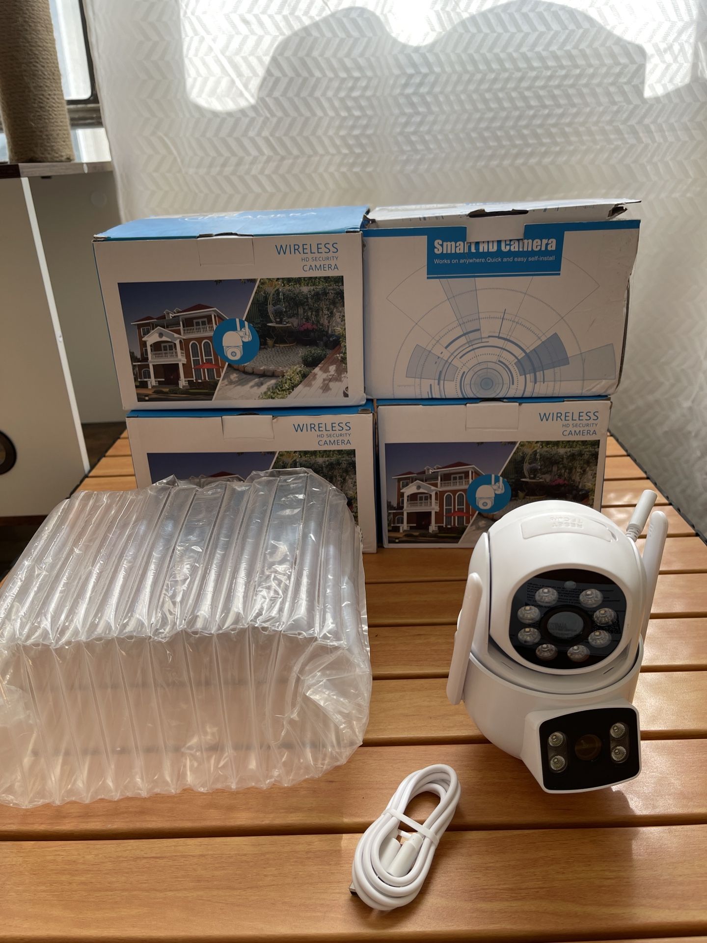 1pc 2.4G/5G Wifi Dual Lens Surveillance Camera Outdoor