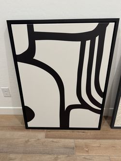 Modern Artwork Black & White Designer Arches w/ Black Frame 32in x 42in