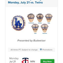 2 TIX TO DODGER GAME JULY 21ST