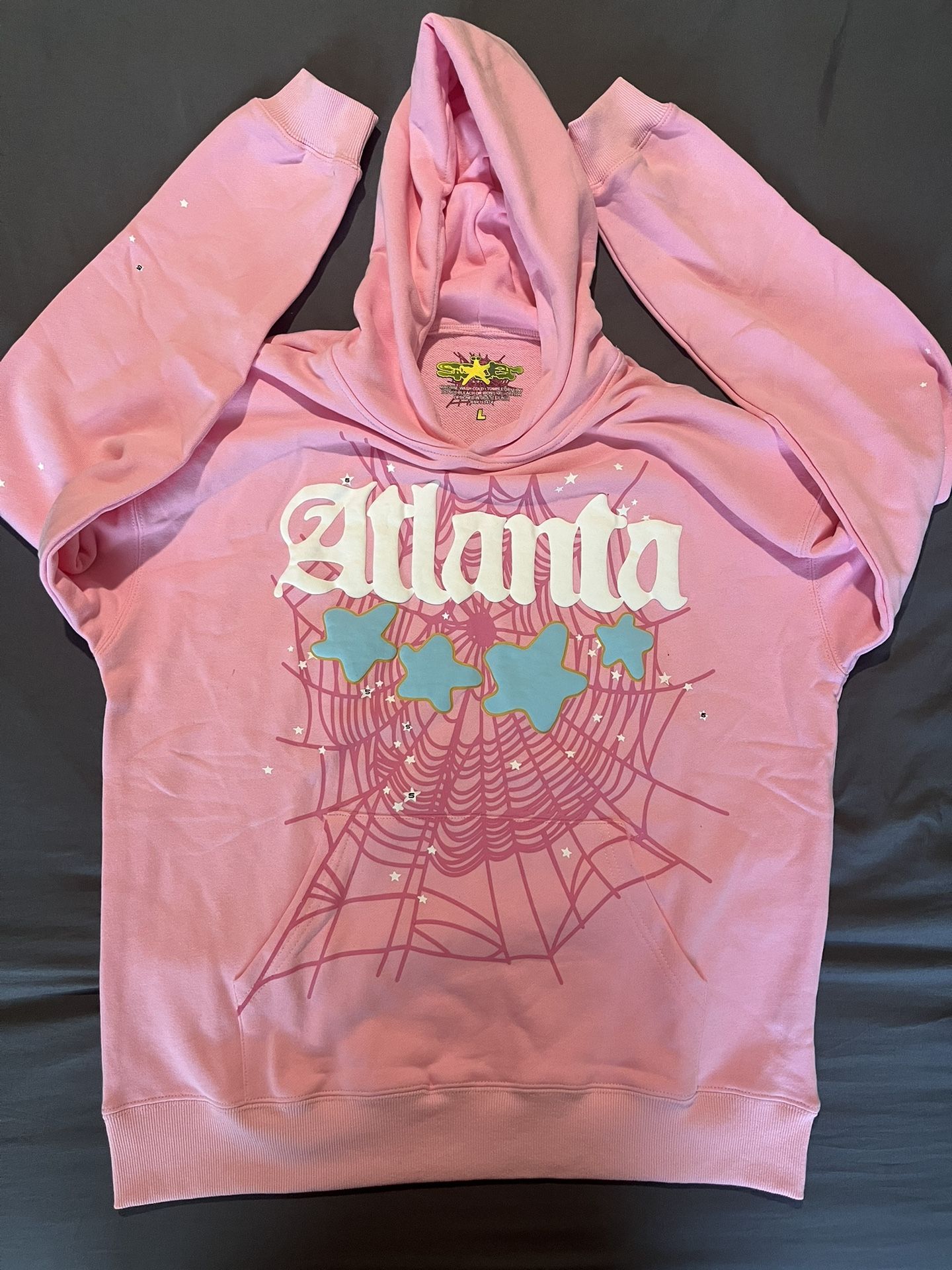 Large Sp5der Pink Atlanta Hoodie🧠ðŸ§