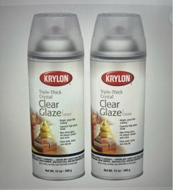 Pack of 2. Krylon Triple-Thick Crystal Clear High Gloss, 12 oz.