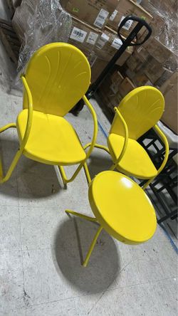 ❤️‍🔥 Retro Bistro Patio Furniture Set, Metal Outdoor Seating Set, 3-Piece Conversation Set