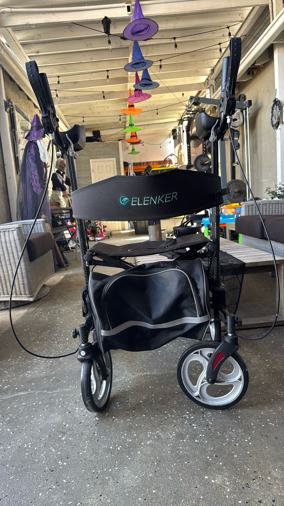 ELENKER Upright Walker, Stand Up Folding Rollator Walker