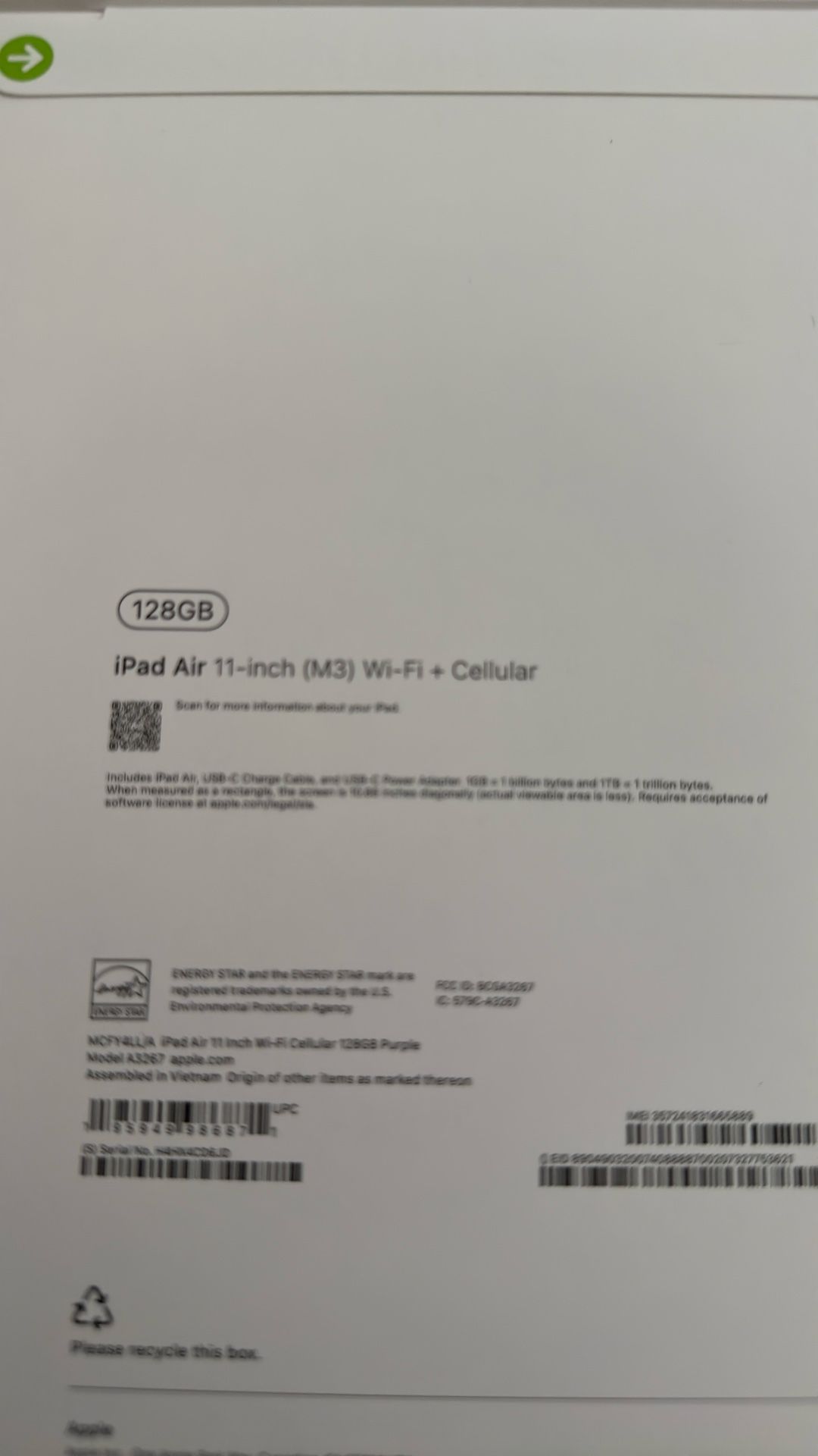 iPad Air 11 Inch WiFi & Cellular