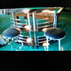 New 3 pcs Chrome & Smoked Glass Bar.