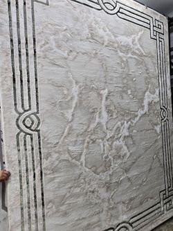 Large Area Rug Marble Pattern with Border