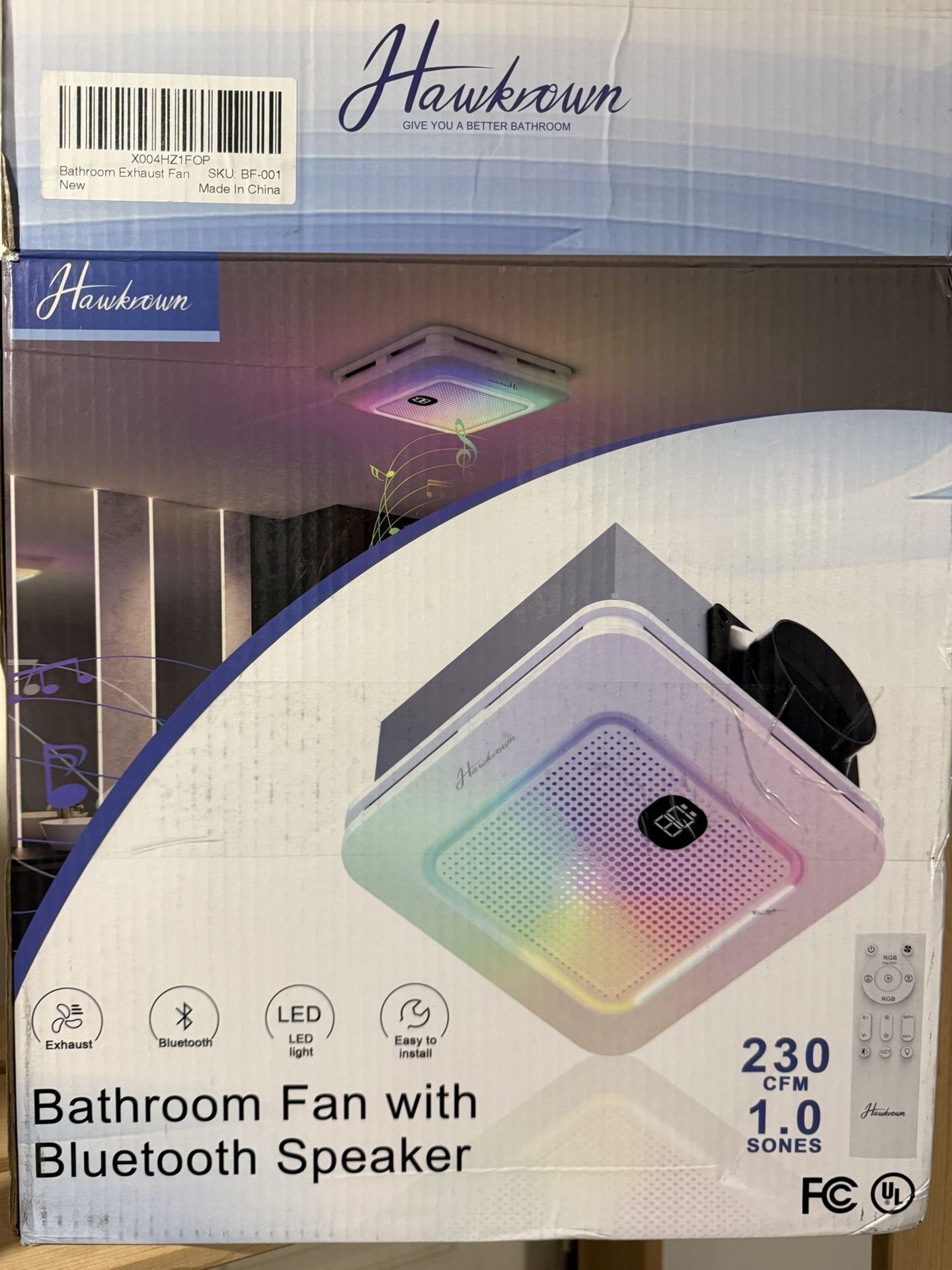 Bathroom Exhaust Fan with Bluetooth Speaker