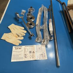 Shower & Towel  Bars Chrome With Orig Box And Directions 