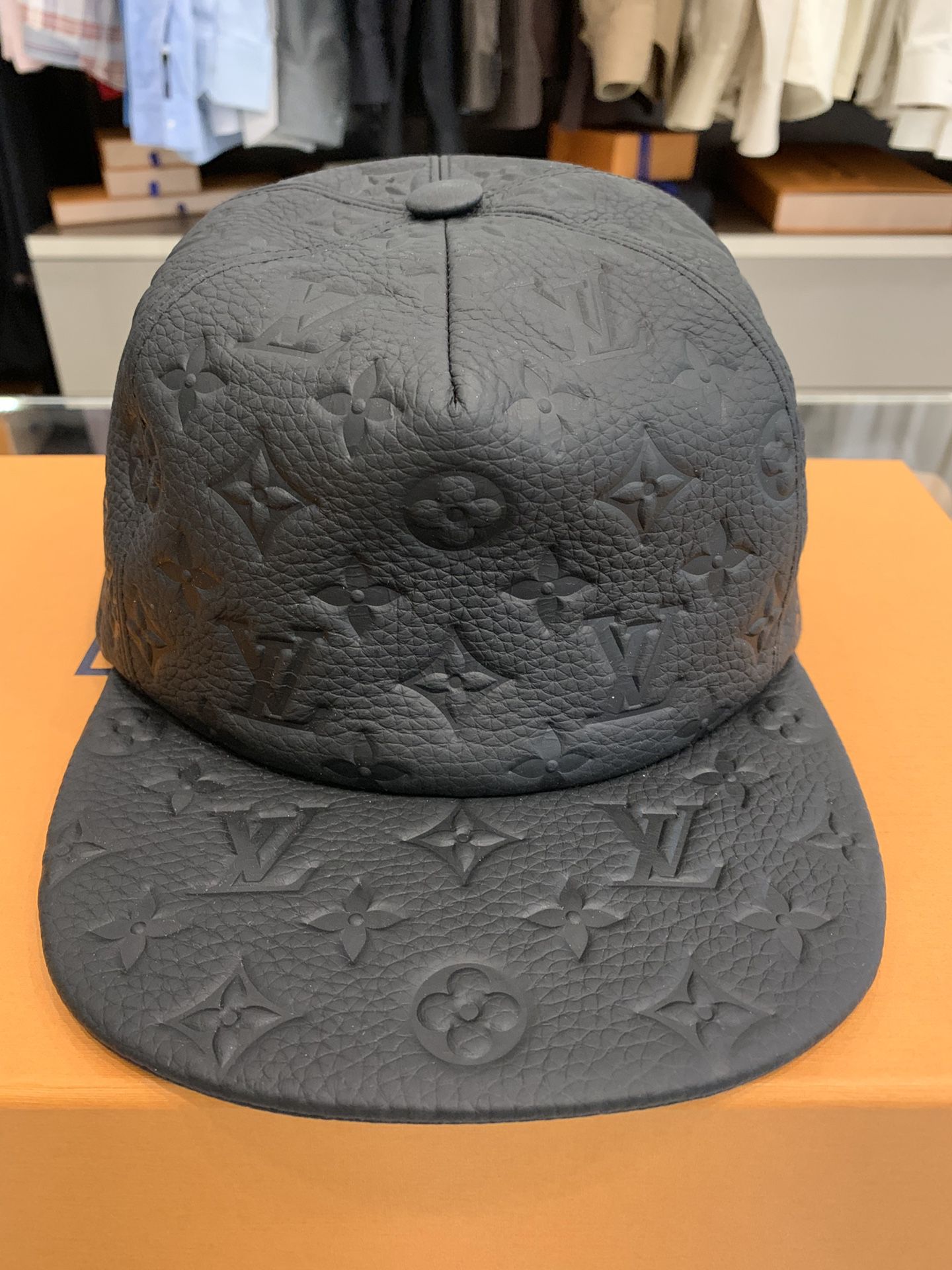Louis Vuitton Calfskin Monogram Quill 1.0 Monogram Leather Virgil Cap Hat  Used
