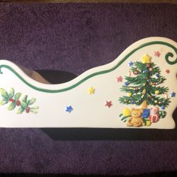 Nikko Christmas Holiday Wine Caddy Sled Centerpiece 