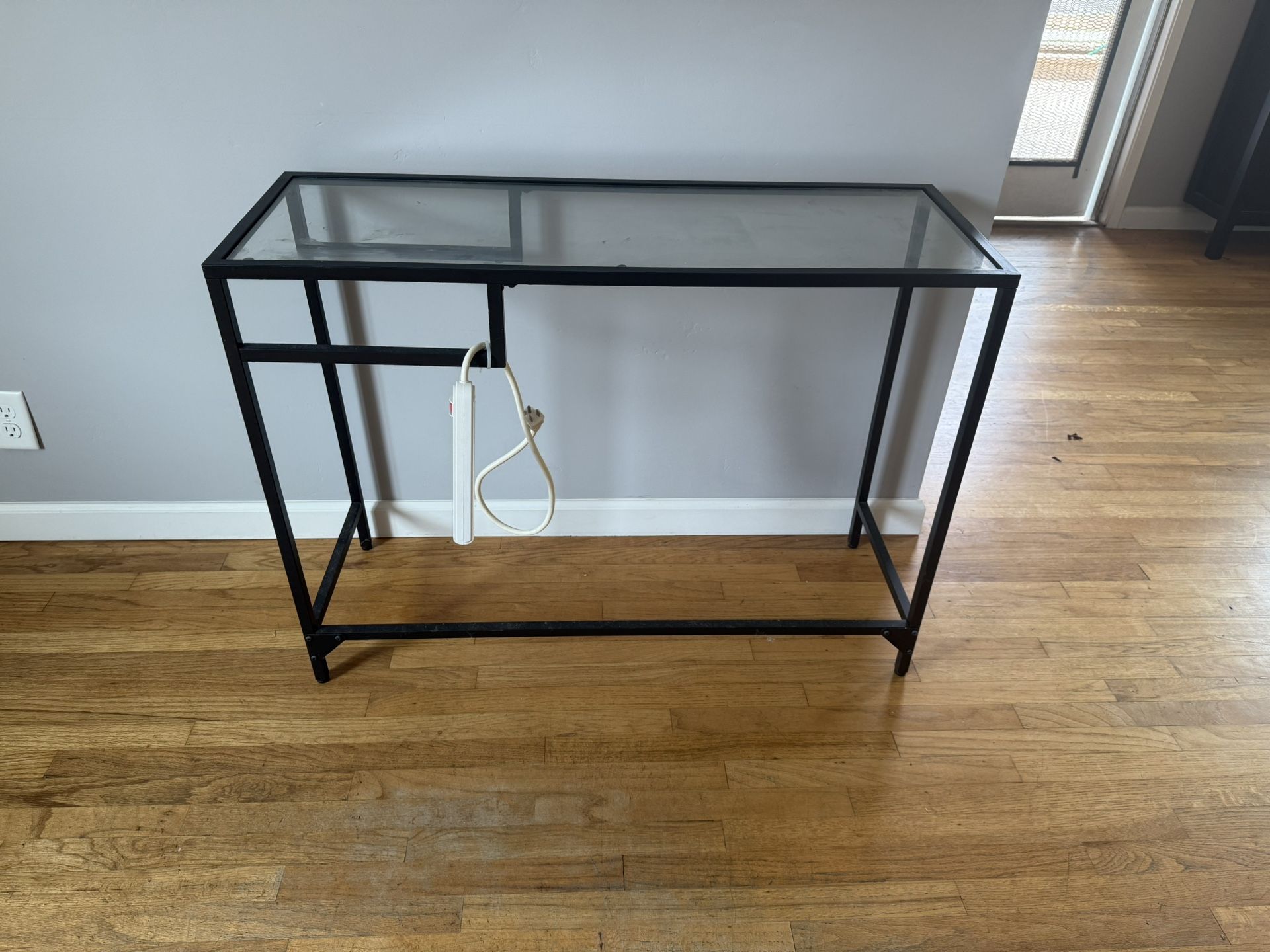 Glass topped Metal Desk