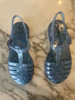 Sparkly Blue Jelly Sandals (5T/size 12 Toddler) 