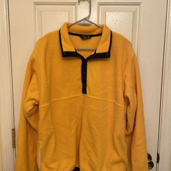 L.L. Bean Yellow Fleece Quarter Zip Pullover