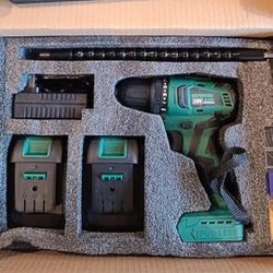Inspiritech 20V Cordless Brushless Power Drill Set with 2 Batteries and Charger