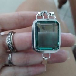 Large Stunning Apatite Stone Bracelet 925