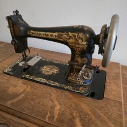 Sewing Machine Table Antique Singer Treadle Sewing Machine Cabinet Quartersawn Oak Wood Egyptian Sphinx