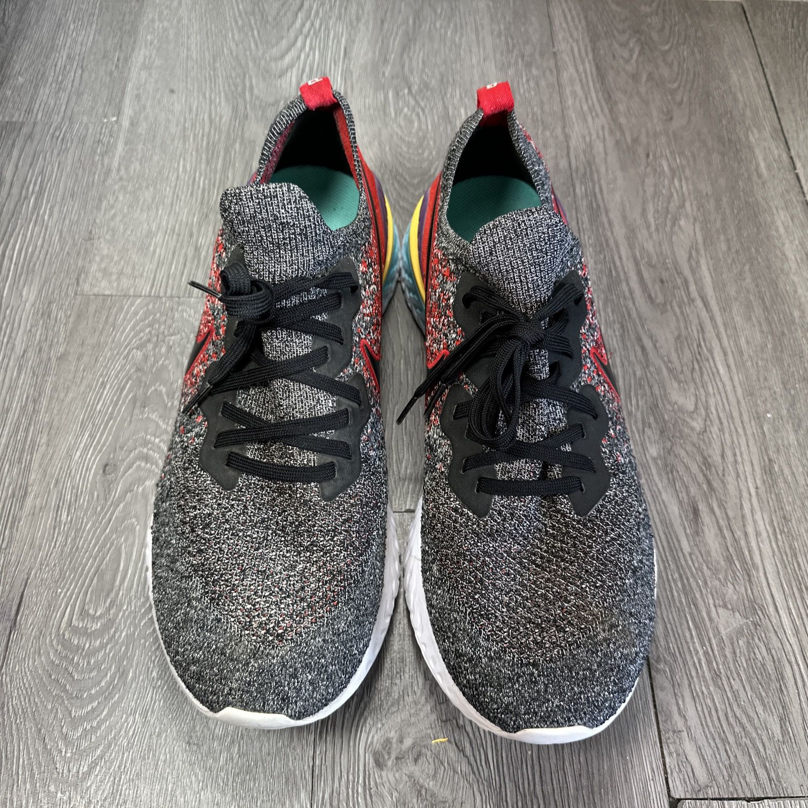Nike Men s Epic React Flyknit 2 Running Shoe BQ8928 007 Black Hyper Jade Size 13 for Sale in San Diego CA OfferUp
