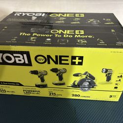 ONE+ 18V Cordless 4-Tool Combo Kit with 1.5 Ah Battery, 4.0 Ah Battery, and Ch