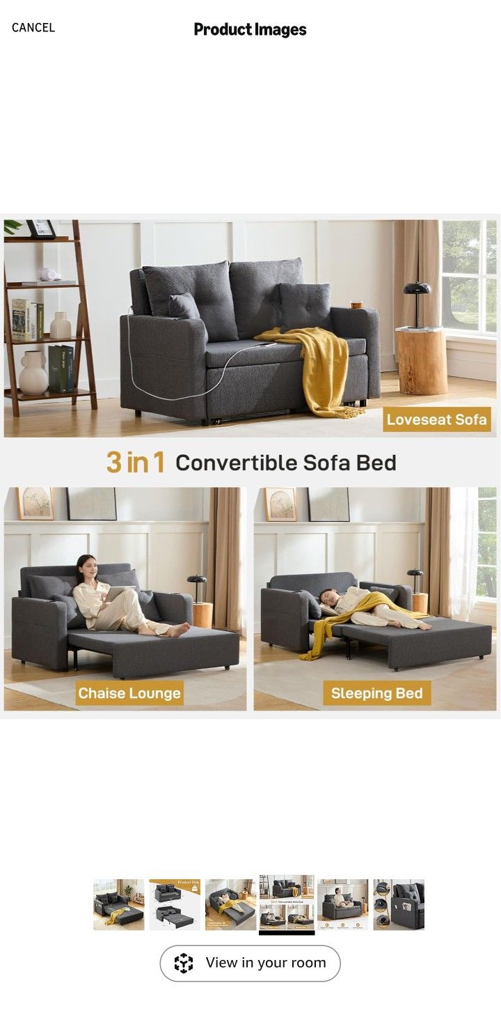 3 In 1 Convertible Sofa Bed