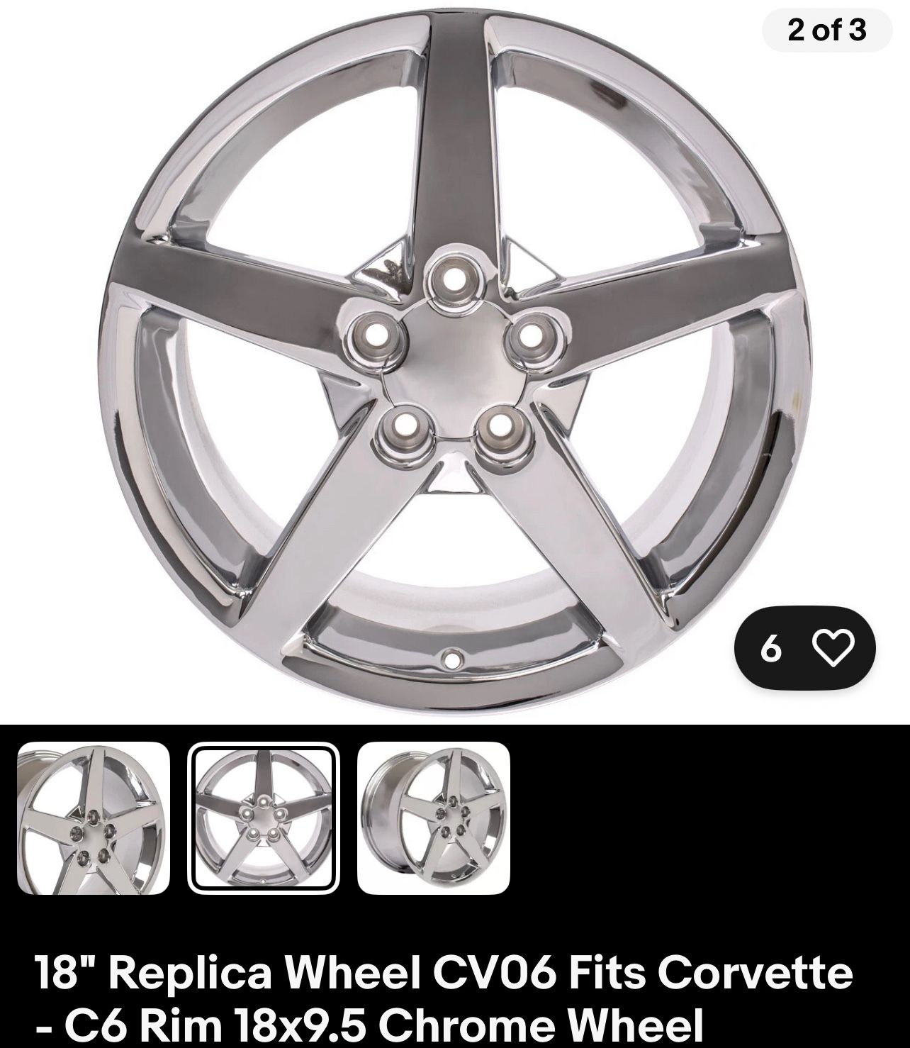 Corvette, rim chrome brand new in the box