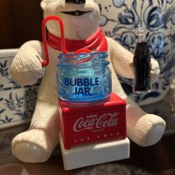 Vintage and Classic Timeless Christmas Coca-Cola Bubble Blowing Polar Bear Ornament with Box