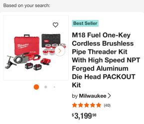 Milwaukee M18 FUEL One-Key Cordless Brushless Compact Pipe Threader Kit