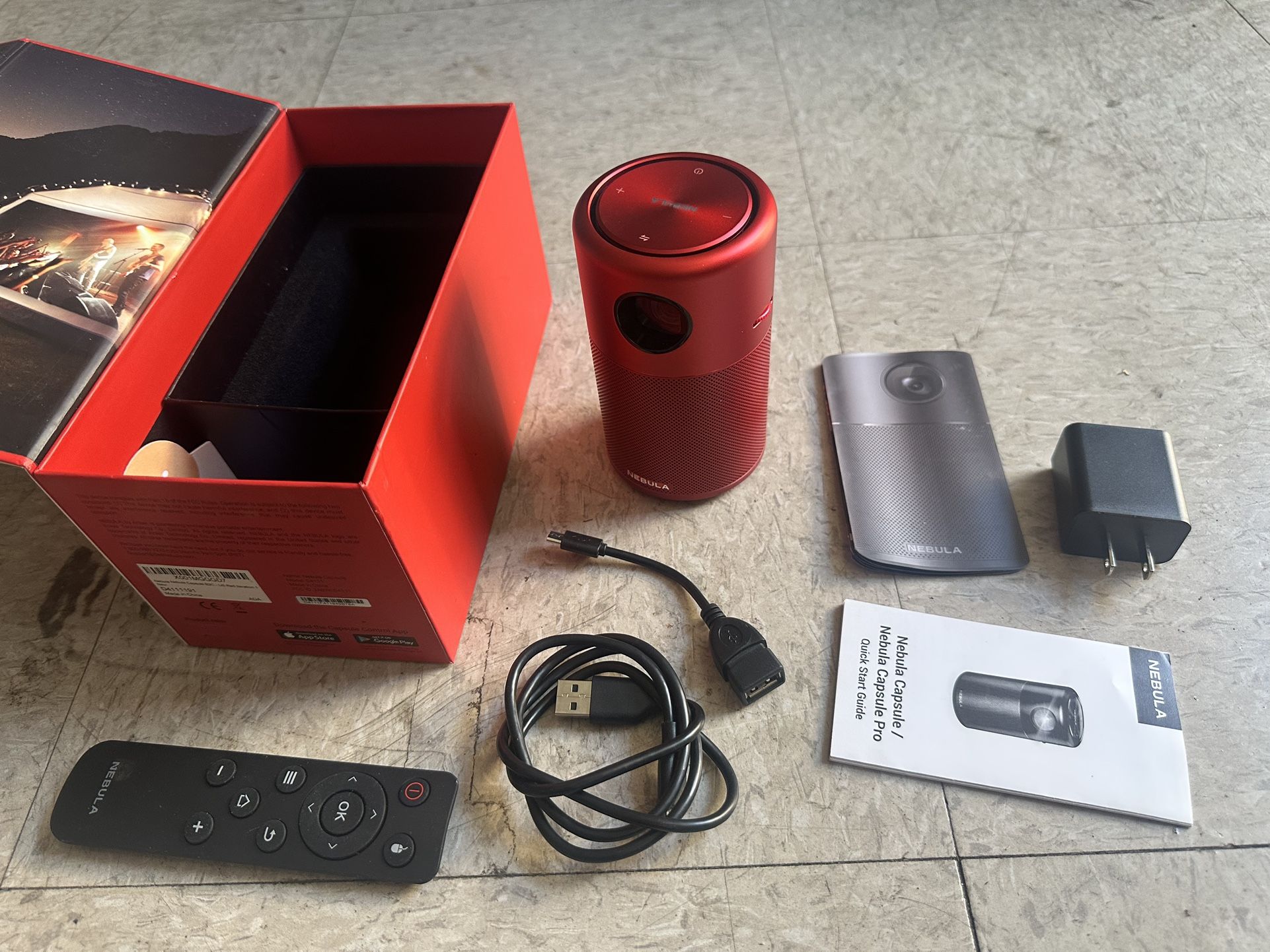 Anker Nebula Capsule Model D4111 Android-based Mobile Projector HDMI Red