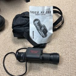 TASCO NV-360 INFRARED NIGHT SCOPE 3X60mm Night Viewing Monocular with case